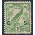 NEW GUINEA - 1932 1d green Bird of Paradise, no dates, o/p OS, MH – SG # O42