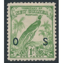 NEW GUINEA - 1932 1d green Bird of Paradise, no dates, o/p OS, MH – SG # O42