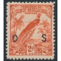 NEW GUINEA - 1932 2d vermilion Bird of Paradise, no dates, o/p OS, MH – SG # O44
