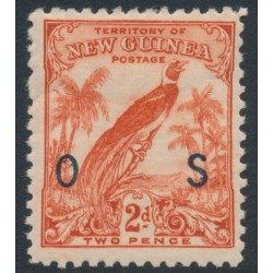NEW GUINEA - 1932 2d vermilion Bird of Paradise, no dates, o/p OS, MH – SG # O44