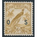 NEW GUINEA - 1932 6d bistre-brown Bird of Paradise, no dates, o/p OS, MH – SG # O50