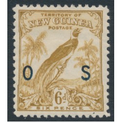 NEW GUINEA - 1932 6d bistre-brown Bird of Paradise, no dates, o/p OS, MH – SG # O50