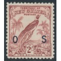 NEW GUINEA - 1932 2/- dull lake Bird of Paradise, no dates, o/p OS, MH – SG # O53