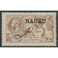 NAURU - 1916 2/6 yellow-brown Seahorses (De La Rue printing) o/p NAURU, MH – SG # 20