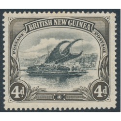 PAPUA / BNG - 1901 4d black/sepia Lakatoi, horizontal rosettes watermark, MH – SG # 5