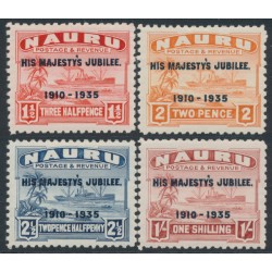 NAURU - 1935 ½d to 1/- KGV Jubilee overprints set of 4, MH – SG # 40-43