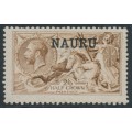 NAURU - 1916 2/6 yellow-brown GB Seahorses, o/p NAURU, MH – SG # 20