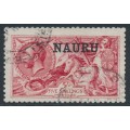 NAURU - 1916 5/- bright carmine GB Seahorses, o/p NAURU, used – SG # 22