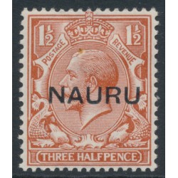 NAURU - 1923 1½d red-brown Great Britain KGV, o/p NAURU, MH – SG # 15