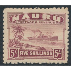 NAURU - 1924 5/- claret Freighter on grey paper, MH – SG # 38A