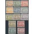 NAURU - 1937 ½d to 5/- Freighter short set on shiny paper, used – SG # 26B-38B