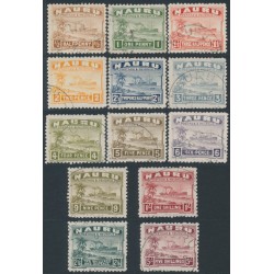 NAURU - 1937 ½d to 5/- Freighter short set on shiny paper, used – SG # 26B-38B